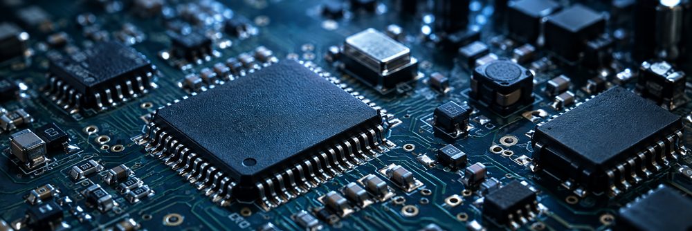 Close-up of an embedded circuit board